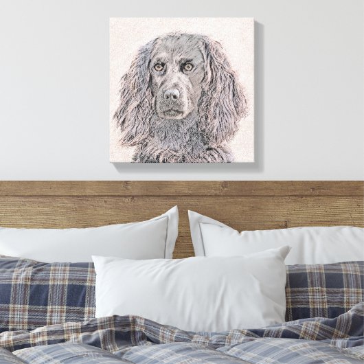 Boykin Spanischmalerei - Niedliche Original Dog Ar Leinwanddruck (Insitu (Schlafzimmer))