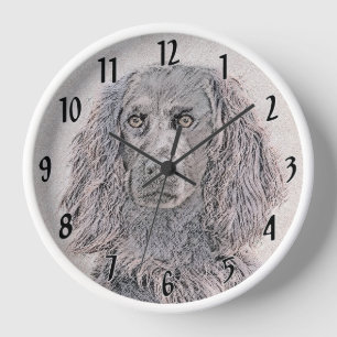 Boykin Spanischmalerei - Niedliche Original Dog Ar Uhr