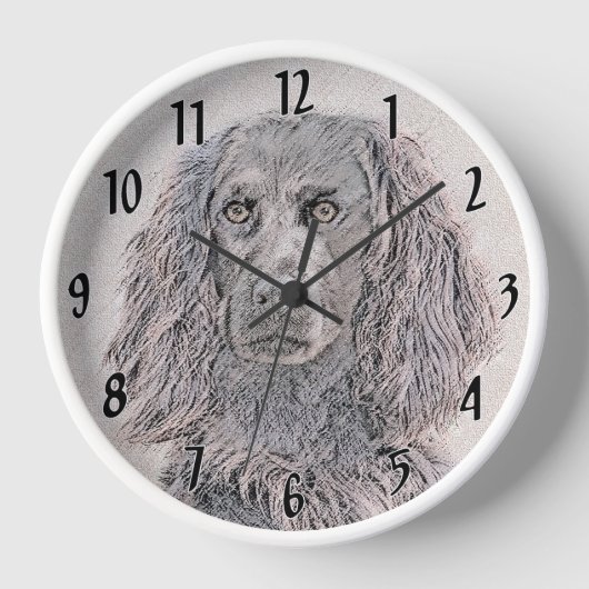 Boykin Spanischmalerei - Niedliche Original Dog Ar Uhr (Vorderseite)