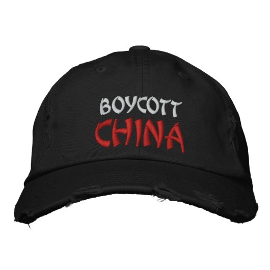 Boykott-China Bestickte Kappe (Vorderseite)