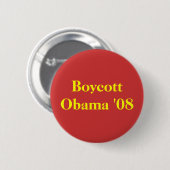 Boykott Obama '08 Button (Vorne & Hinten)