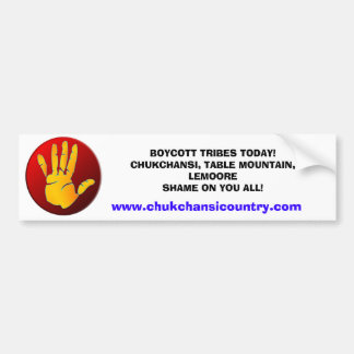 BOYKOTT-STÄMME HEUTE! CHUKCHANSI,… AUTOAUFKLEBER