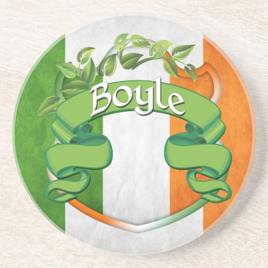 Boyle-Irischer Schild Sandstein Untersetzer (Vorne)