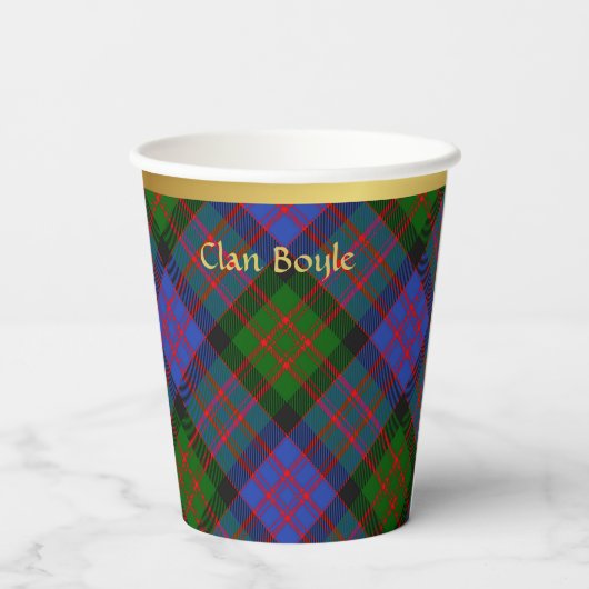 Boyle Personalisiert Tartan Christmas Pappbecher (Rückseite)