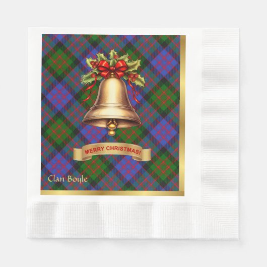 Boyle Personalisiert Tartan Christmas Serviette (Vorderseite)