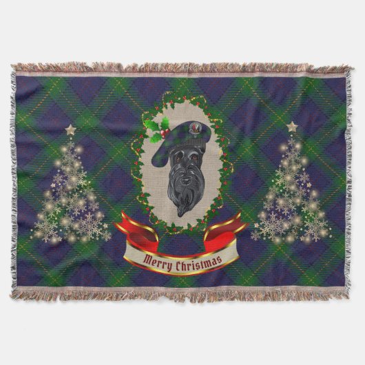 Boyle Scottie Dog Christmas Throw Blanket Decke (Vorderseite)