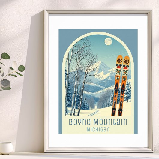 Boyne Mountain Michigan ski resort Poster