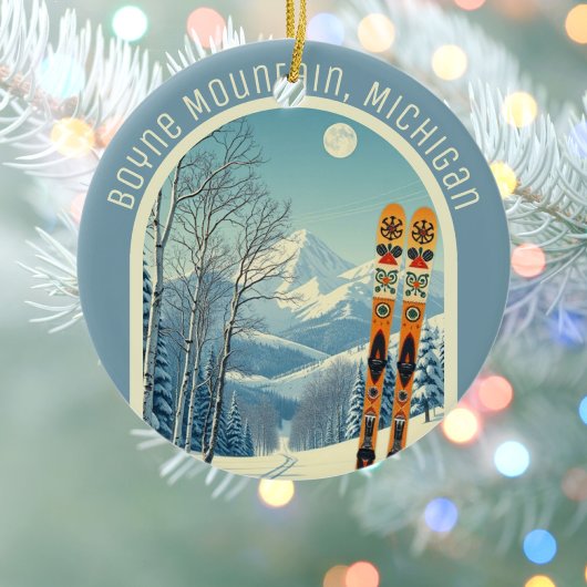 Boyne Mountain Michigan ski souvenir Keramik Ornament
