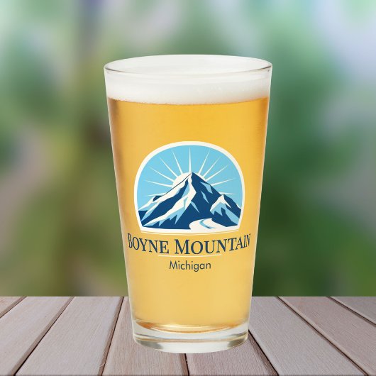  Boyne Mountain Michigan ski vacation beer Glas