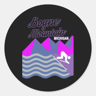 Boyne Mountain Michigan Usa Ski Resort Snowboardin Runder Aufkleber