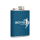 Boyne Mountain Resort Michigan Snowboarder Flachmann (Rechts)