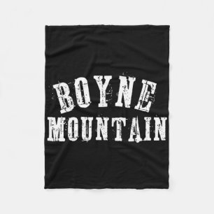 Boyne Mountain Rustic Bold Artisan Grungy Ski Skie Fleecedecke