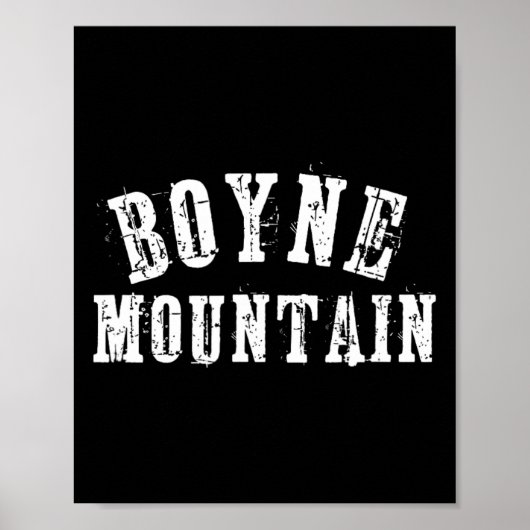 Boyne Mountain Rustic Bold Artisan Grungy Ski Skie Poster (Vorne)