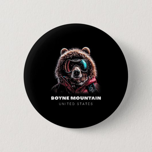 Boyne Mountain Staaten Ski Ski Ski Skier Button (Vorderseite)