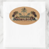 Boynton Beach Florida palme words oval Aufkleber (Tasche)