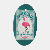 Boynton Beach Florida Pink Flamingo Retro Keramik Ornament (Rechts)