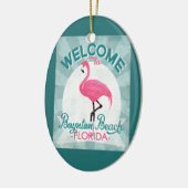 Boynton Beach Florida Pink Flamingo Retro Keramik Ornament (Links)