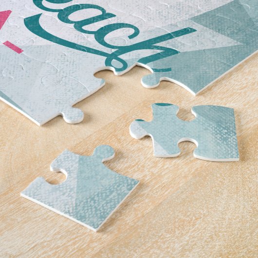 Boynton Beach Florida Pink Flamingo Retro Puzzle (Seite)