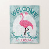 Boynton Beach Florida Pink Flamingo Retro Puzzle (Vertikal)