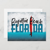 Boynton Beach Postcard Florida Surfboard Postkarte (Vorne/Hinten)