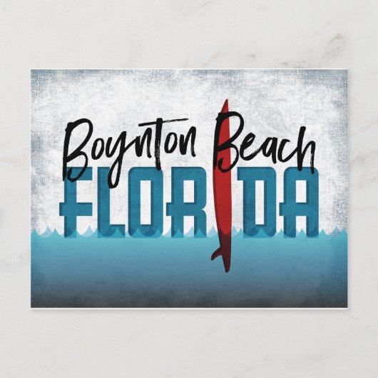 Boynton Beach Postcard Florida Surfboard Postkarte (Vorderseite)