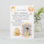 Boy's 10th Birthday Photo Party Invitation | Doubl Einladung (Stehend Vorderseite)