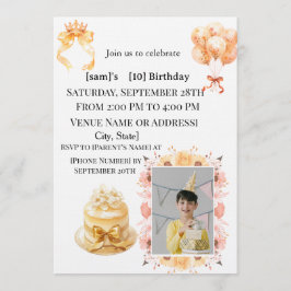 Boy's 10th Birthday Photo Party Invitation | Doubl Einladung