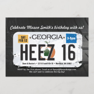 Boy's 16. Geburtstag Georgia Lizenz Einladung