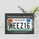 Boys 16. Geburtstag Hauptlizenz Einladung (Stehend Vorderseite)