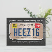 Boy's 16. Geburtstag Mississippi Lizenz Einladung (Stehend Vorderseite)