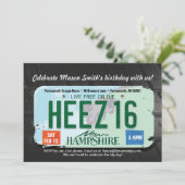 Boy's 16. Geburtstag New Hampshire Einladung (Stehend Vorderseite)