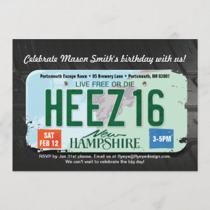 Boy's 16. Geburtstag New Hampshire Einladung