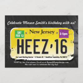 Boy's 16. Geburtstag New Jersey Lizenz Einladung
