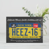 Boy's 16. Geburtstag New York Lizenz Einladung (Stehend Vorderseite)