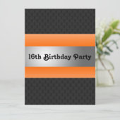 Boys 16. Geburtstagsparty Einladung (Stehend Vorderseite)