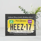 Boy's 17. Geburtstag New Jersey Lizenz Einladung (Stehend Vorderseite)