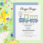 Boy's 2. Geburtstag Blue Train Chugga Choo Einladung