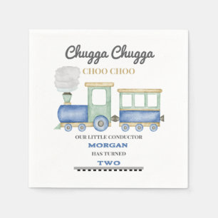 Boy's 2. Geburtstag Blue Train Chugga Choo Serviette