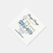 Boy's 2. Geburtstag Blue Train Chugga Choo Serviette (Ecke)