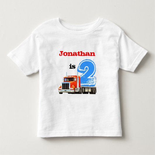 Boys 2. Geburtstag Red Truck Kleinkind T-shirt (Vorderseite)