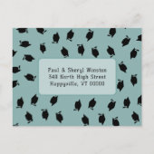 Boys Abschluss Foto Aquamarin Open House Postkarte (Rückseite)