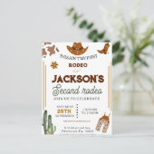 Boys Ain't My First Rodeo Cowboy 2. Geburtstag Postkarte (Stehend Vorderseite)