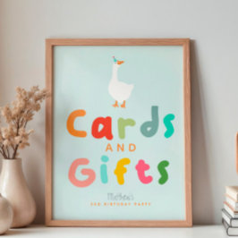 Boys Albern Gänse 2. Geburtstagskarte und Geschenk Poster