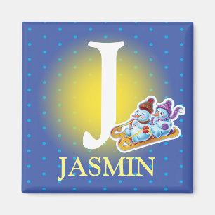 Boys anfänglicher Schneemänner, der Kühlschrankmag Magnet