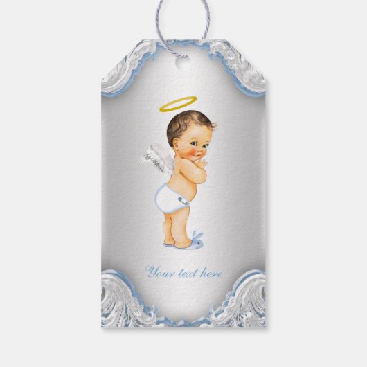 Boys Angel Taufe Vielen Dank Geschenkanhänger (Rückseite)