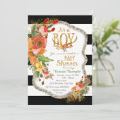 Boys Antler Baby Dusche Einladung (Stehend Vorderseite)