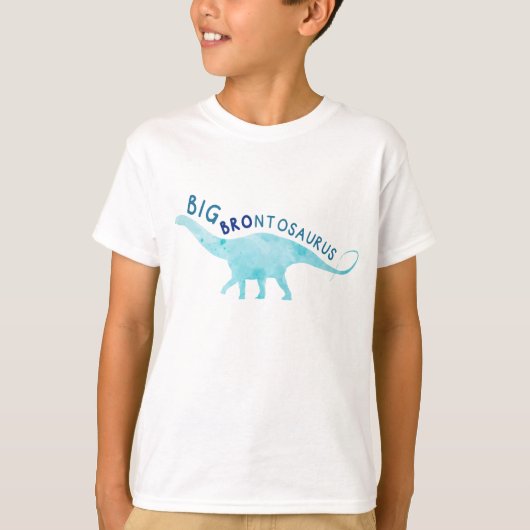Boys Aquamarin Blue Big Brother Dinosaurier Geschw T-Shirt (Vorderseite)