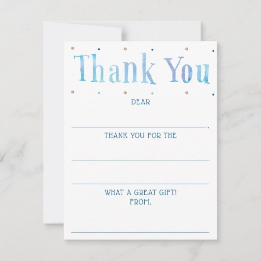 Boys Aquarellfarbe füllen Sie die Leertaste Dankes Mitteilungskarte (Vorderseite)