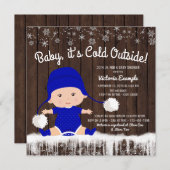 Boys Baby seine kalte Außendusche Einladung (Vorne/Hinten)