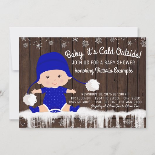 Boys Baby seine kalte Außendusche Einladung (Vorderseite)